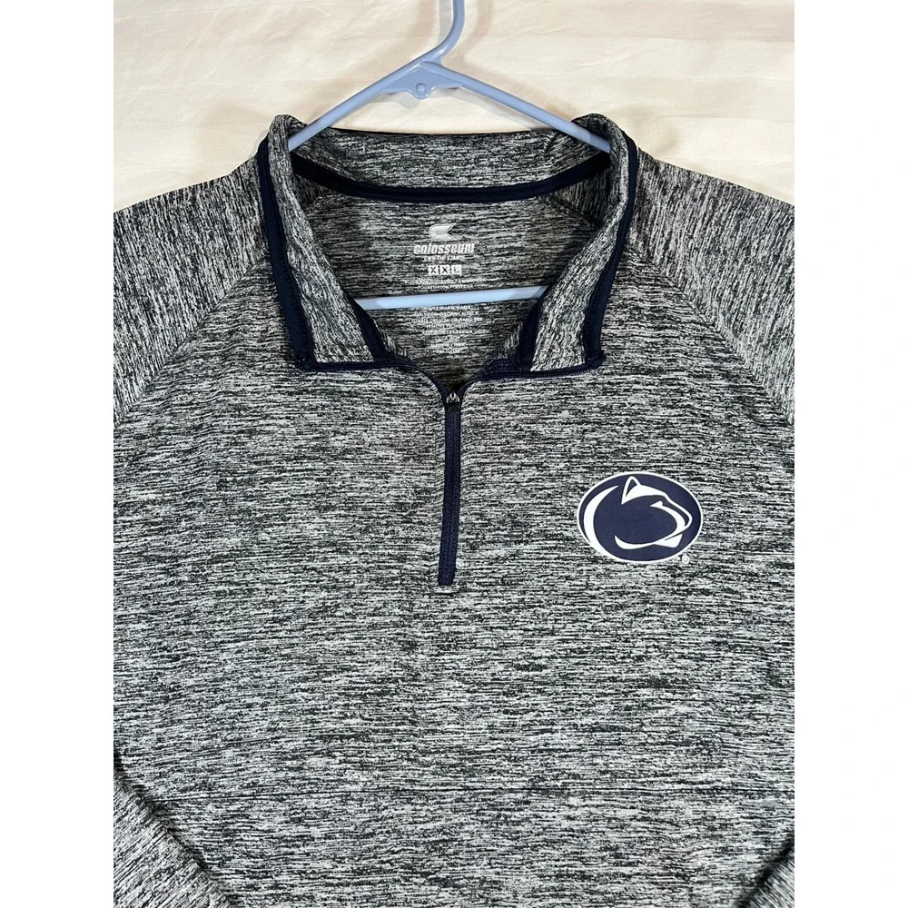 Colosseum‎ Penn State Nittany Lions XXL Gray Space Dye Quarter Zip Pullover Mens